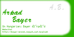 arpad bayer business card